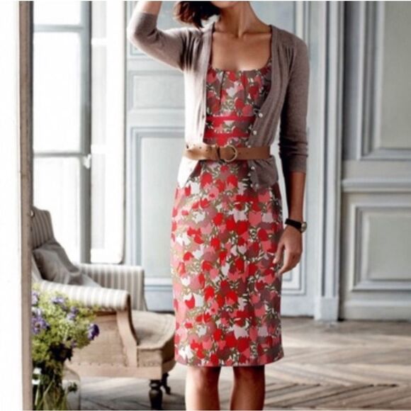 Boden Tulip Print Valentine Dress - Picture 1 of 11